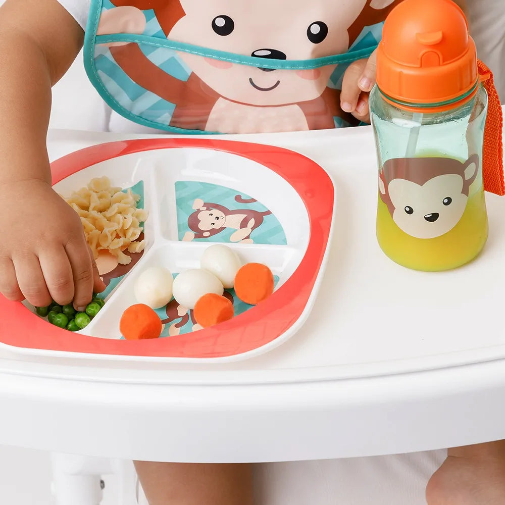 Garrafinha Infantil Animal Fun Buba Com Canudo 350ml - Macaco