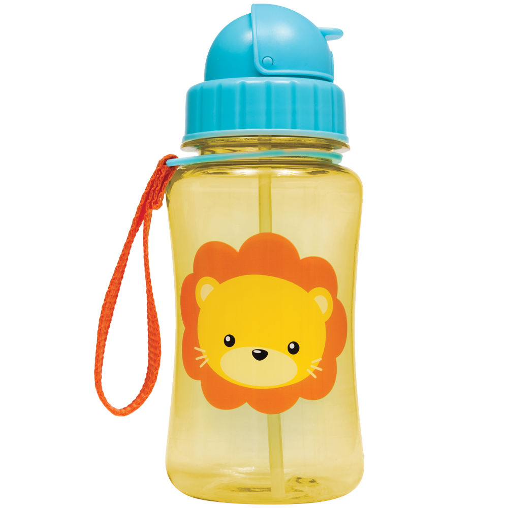 Garrafinha Infantil Animal Fun Buba Com Canudo 350ml - Leão