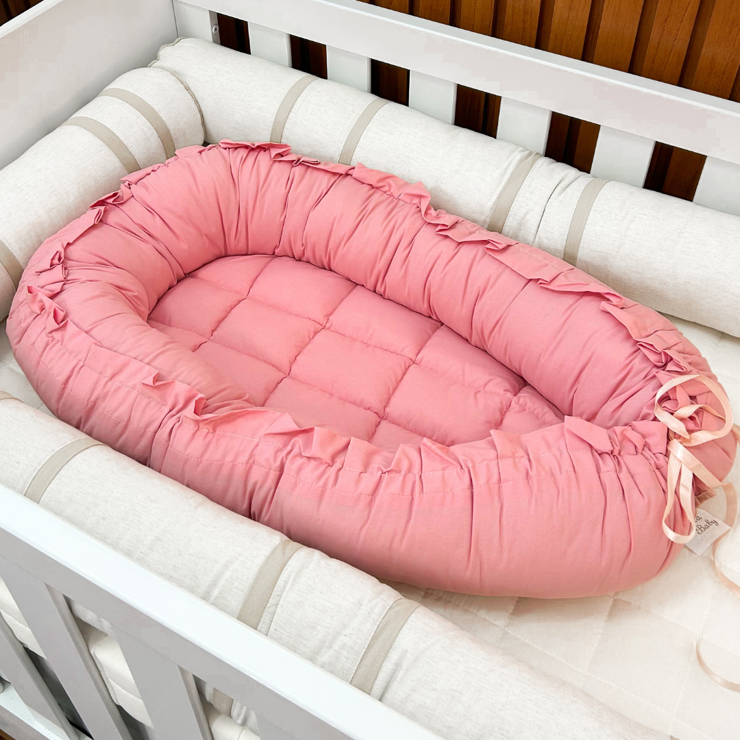 Ninho para Bebê Redutor de Berço 100% Algodão - Rose