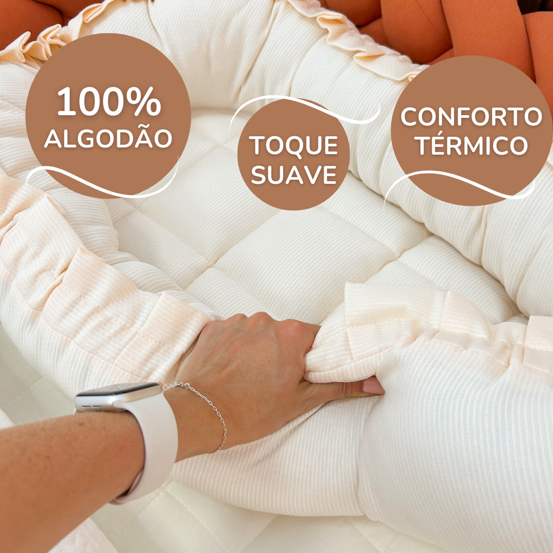 Ninho para Bebê Redutor de Berço 100% Algodão - Rosa