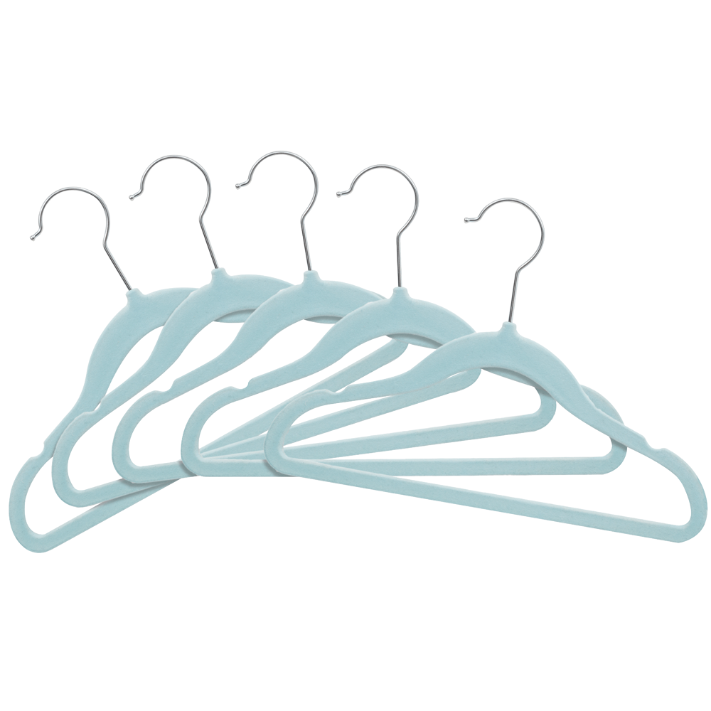 Kit 5 Cabides Infantil Buba em Veludo Azul