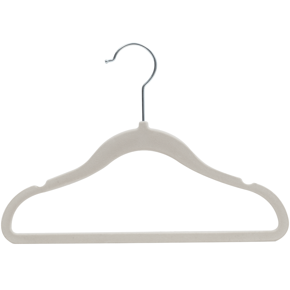 Kit 5 Cabides Infantil Buba em Veludo Cinza