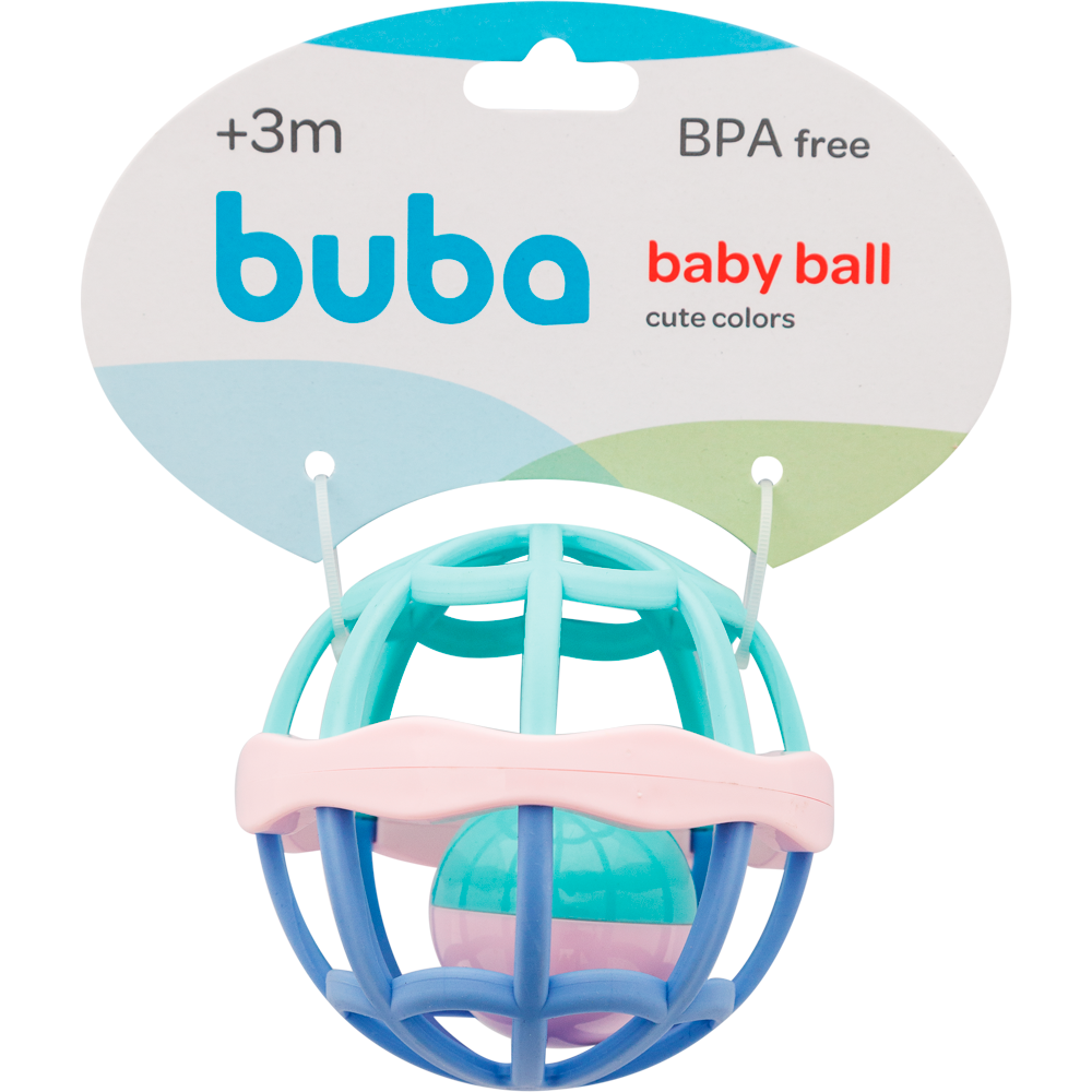 Bola Baby Ball Cute Colors Buba Com Chocalho - Menina