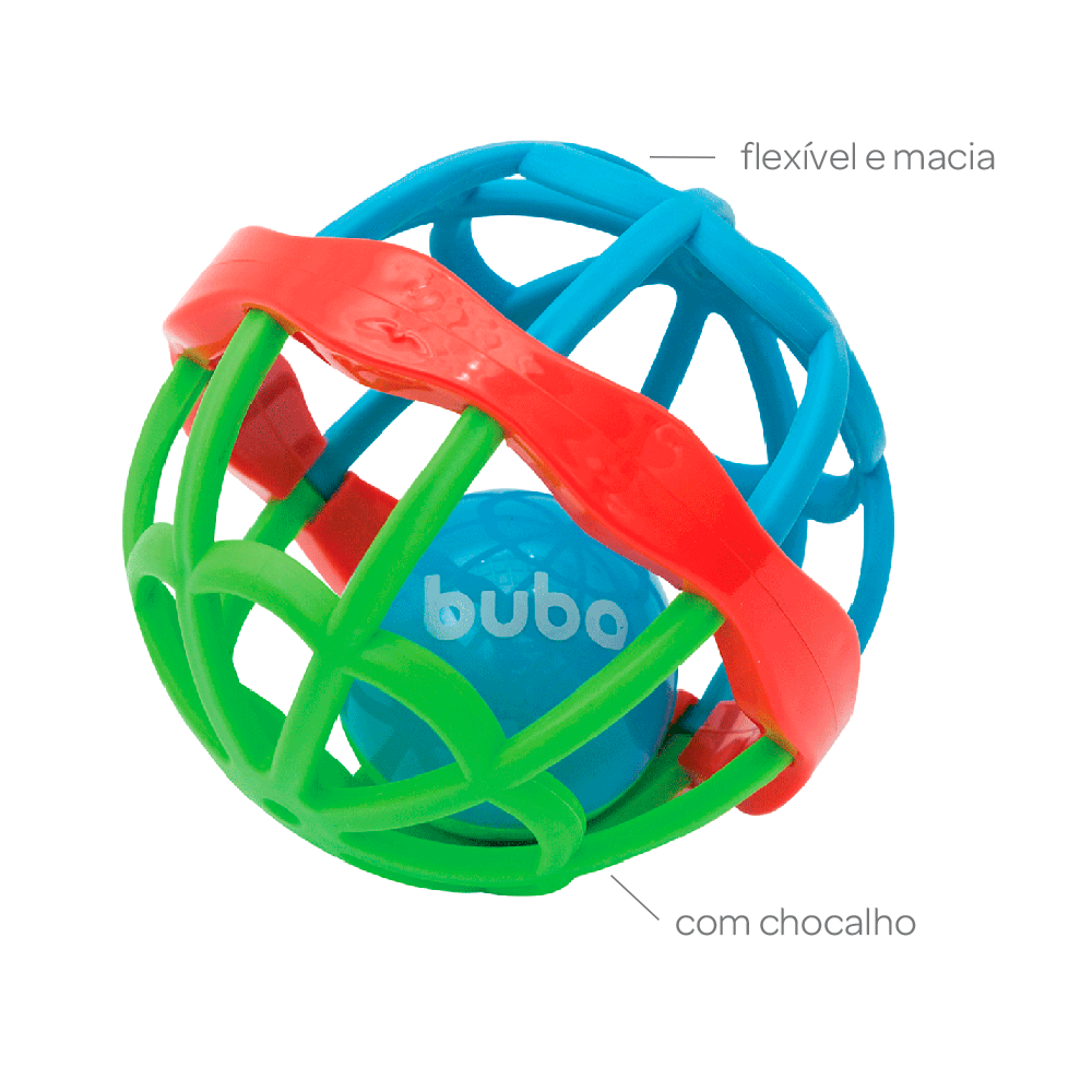 Bola Baby Ball Cute Colors Buba Com Chocalho - Menino