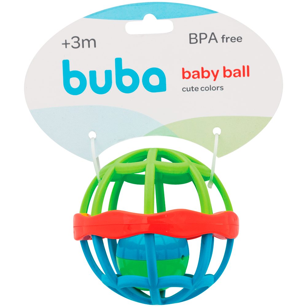 Bola Baby Ball Cute Colors Buba Com Chocalho - Menino