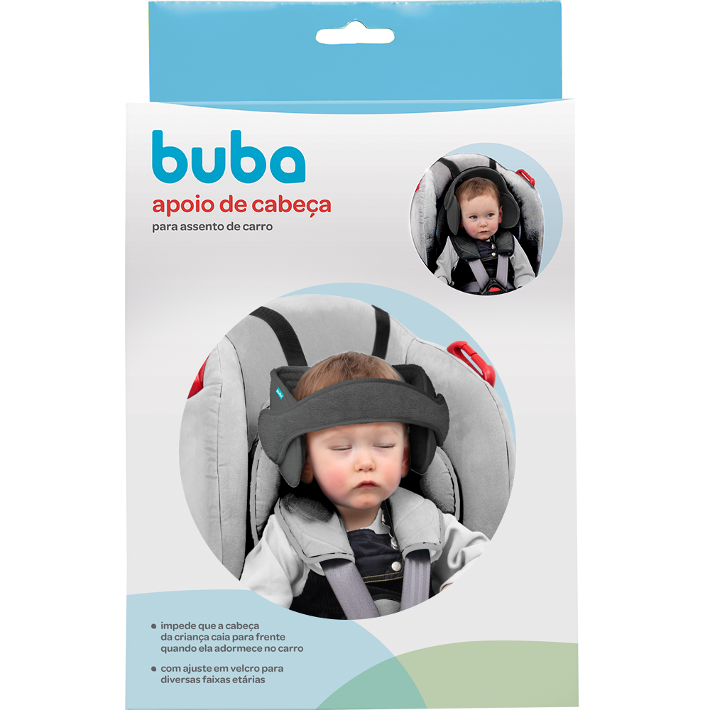 Apoio de Cabeça Para Assento de Carro Grafite - Buba