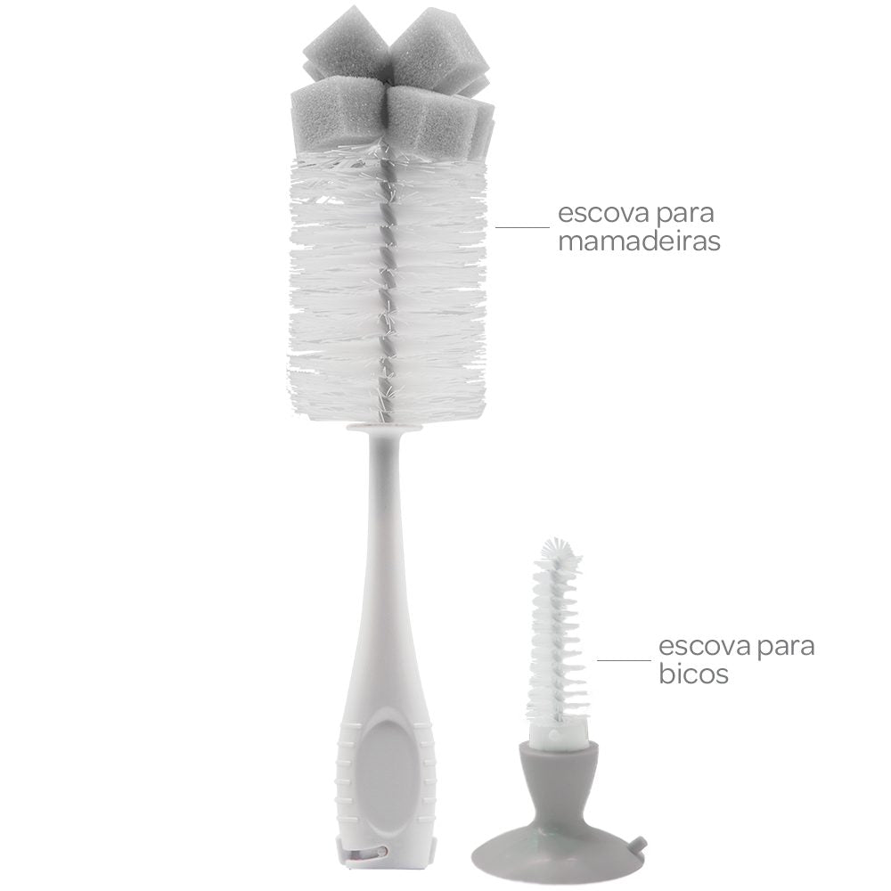 Escova Buba Para Mamadeira Com Limpador de Bico e Ventosa