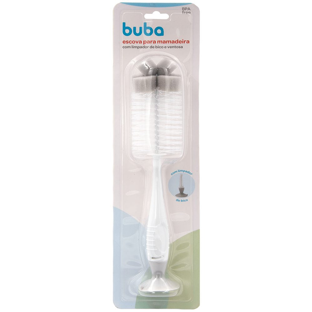 Escova Buba Para Mamadeira Com Limpador de Bico e Ventosa