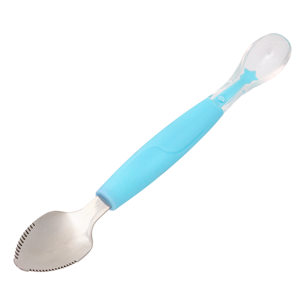 Colher 2 em 1 Infantil Azul Buba para Introdução Alimentar