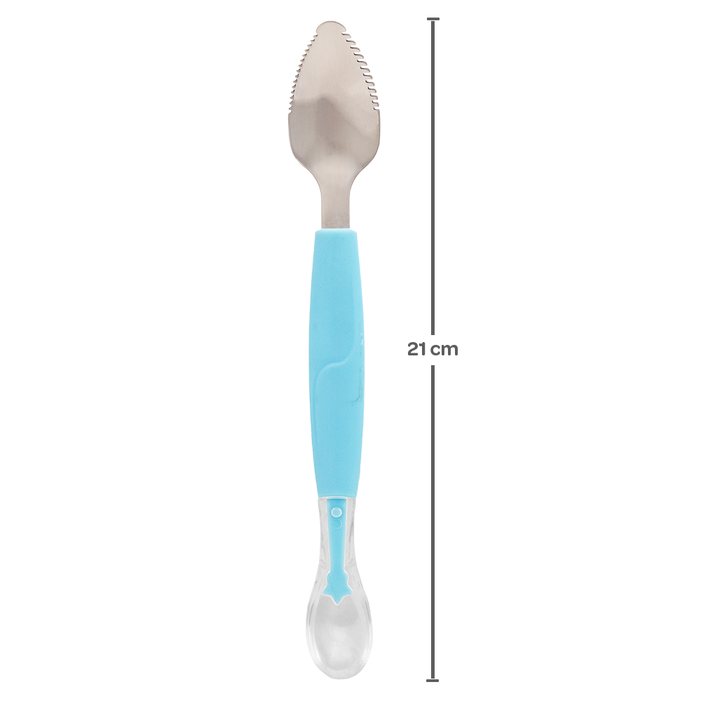 Colher 2 em 1 Infantil Azul Buba para Introdução Alimentar