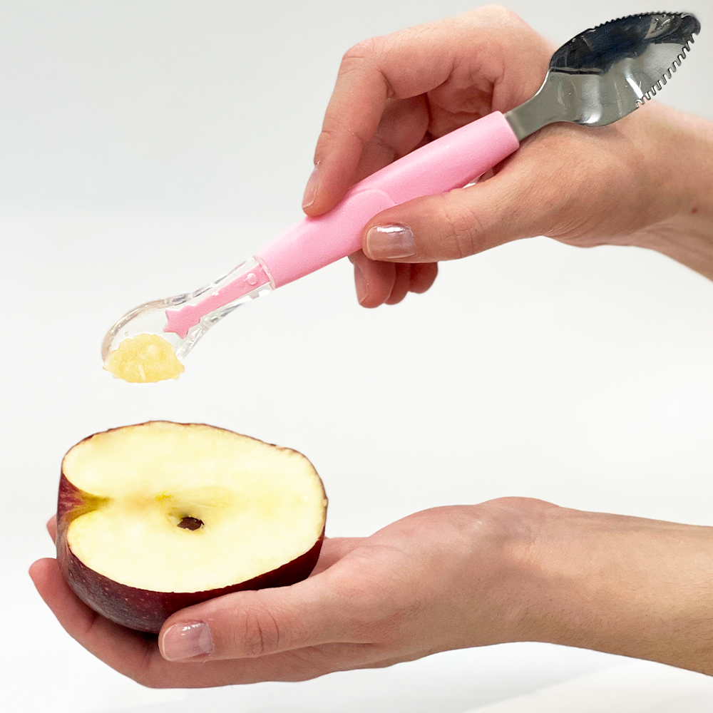 Colher 2 em 1 Infantil Rosa Buba para Introdução Alimentar