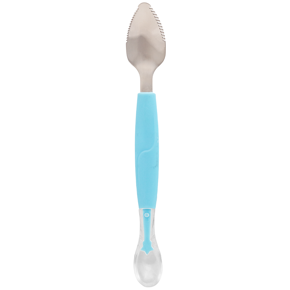 Colher 2 em 1 Infantil Azul Buba para Introdução Alimentar