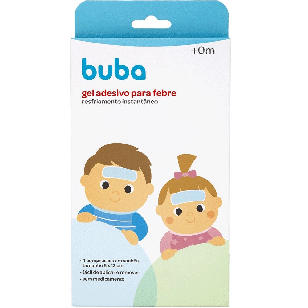 Adesivo Sachê Gel Para Alívio de Febre Bebê e Crianças Buba