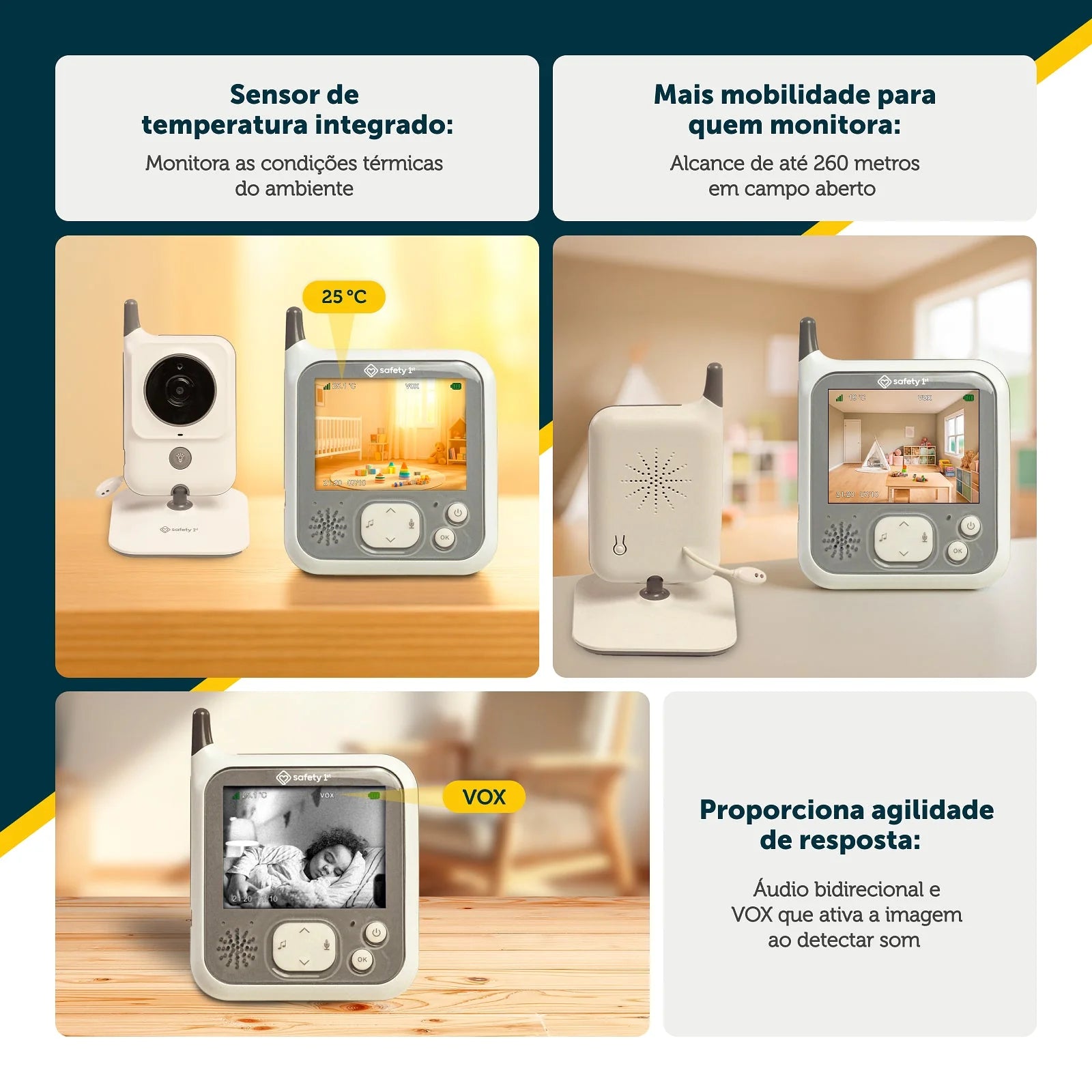 Babá Eletrônica com Monitor Safe Spot Safety 1St