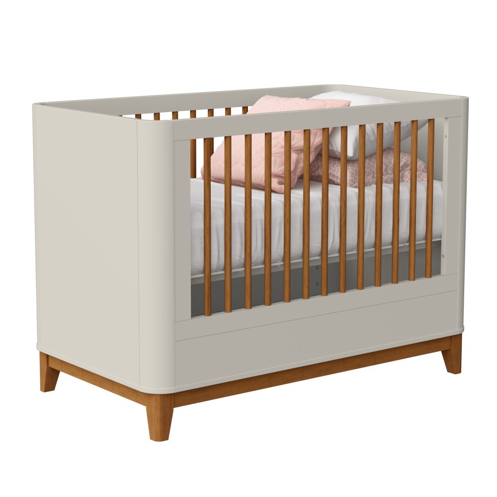 Quarto de Bebê Boom Plus Classic | Guarda-Roupa 3 Portas, Cômoda e Berço Reller - Areia Fosco