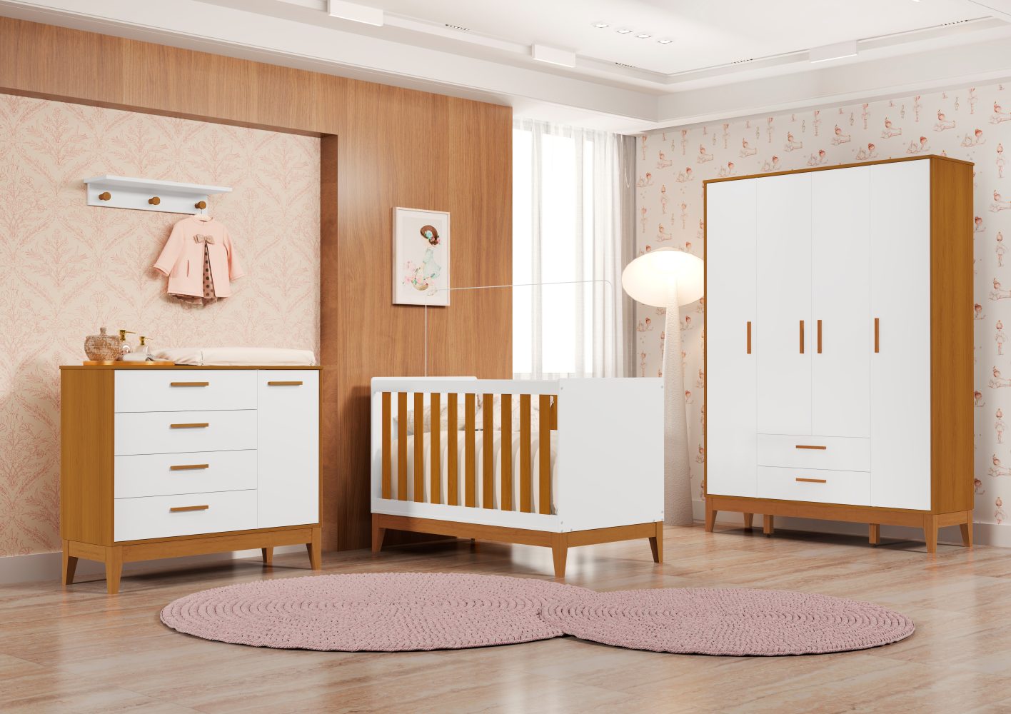 Roupeiro Flip Reller - Branco Fosco com Savana
