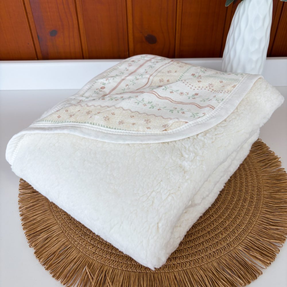 Cobertor Manta Bebê em Sherpa Com Soft 100% Algodão - Menina