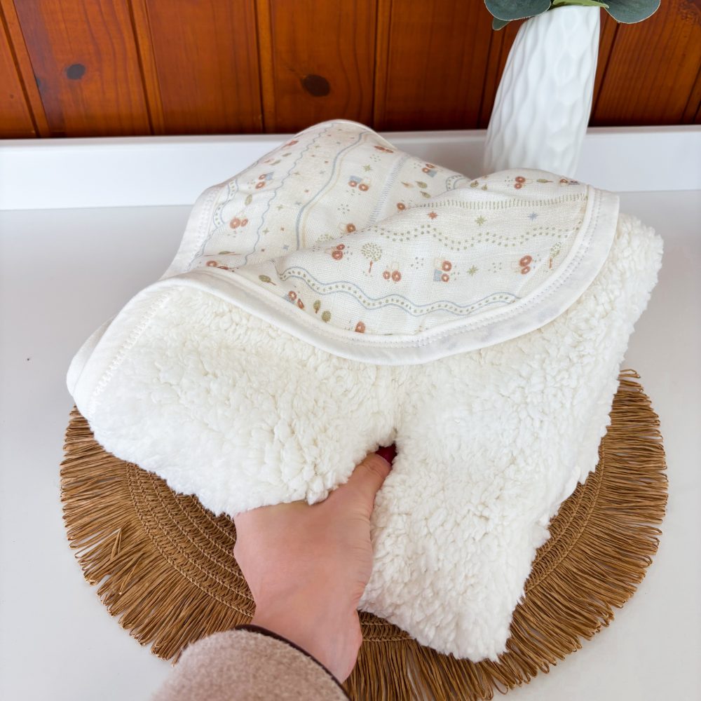 Cobertor Manta Bebê em Sherpa Com Soft 100% Algodão - Menino