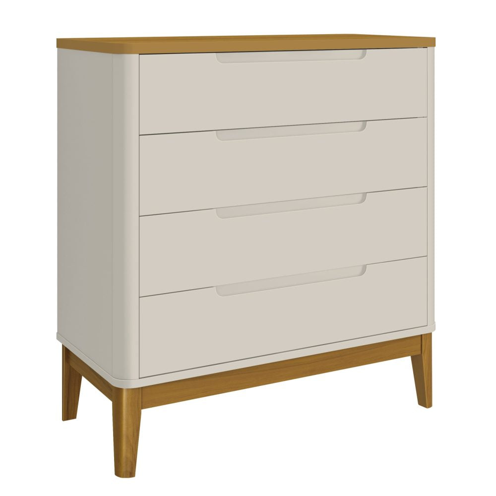 Quarto de Bebê Boom Slim Classic| Guarda-Roupa 3 Portas, Cômoda e Berço Reller - Areia Fosco Com Savana