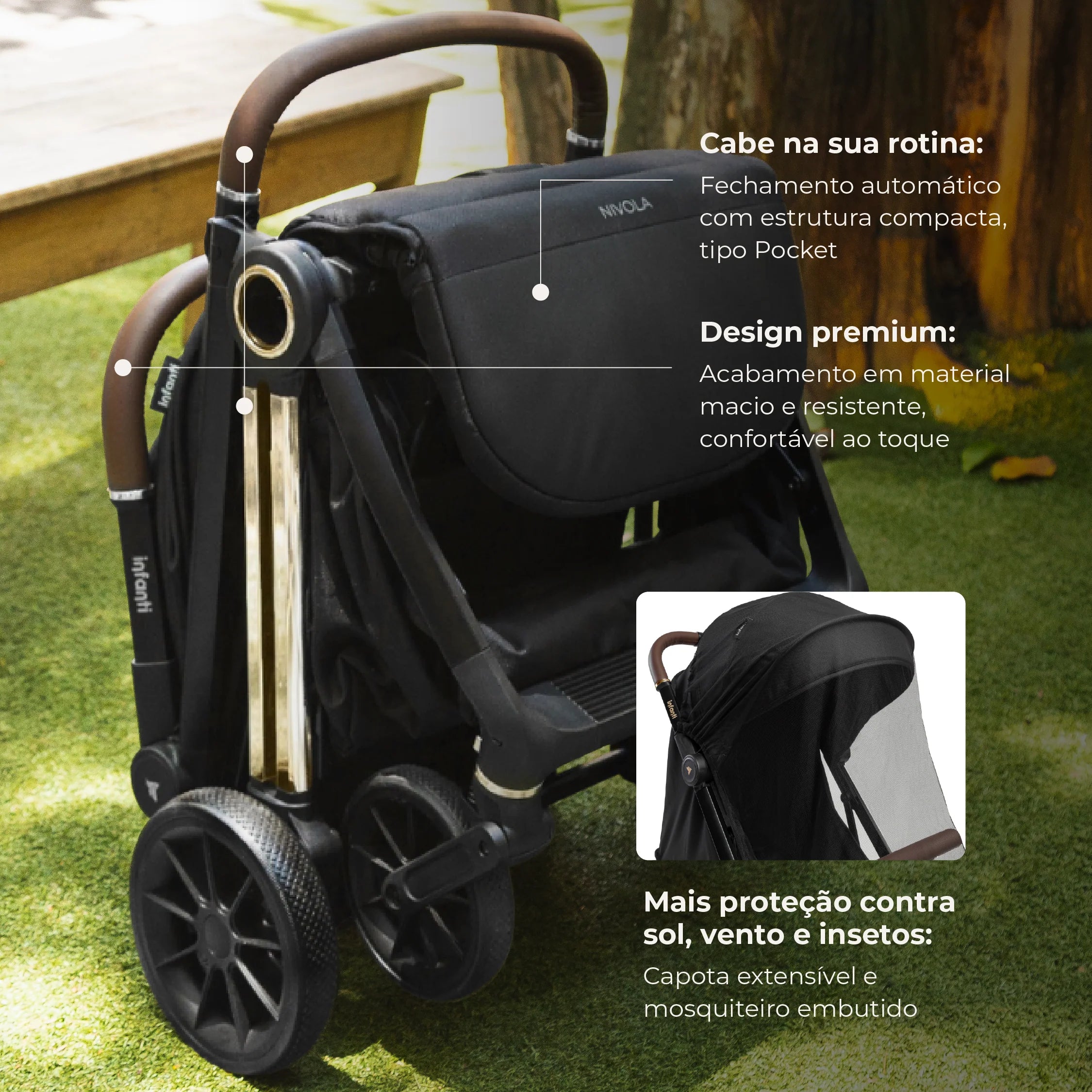 Carrinho Infanti Nivola Preto Solar
