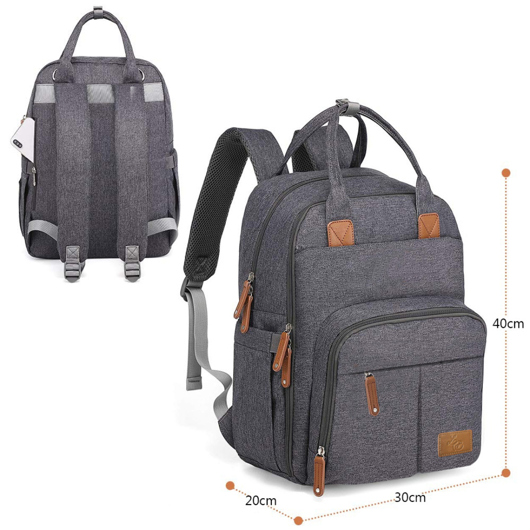 Mochila Maternidade Funcional Alice Cinza