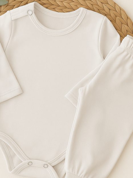 Conjunto Body Térmico Longo Branco Para Bebê