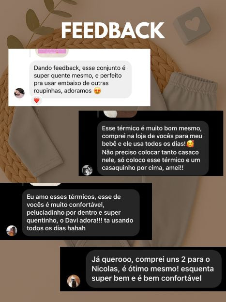 Conjunto Body Térmico Longo Azul Para Bebê