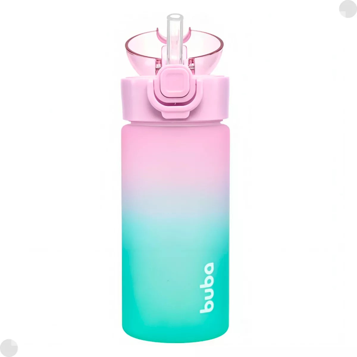Garrafa Buba Degradê Rosa e Verde Antivazamento 450ml