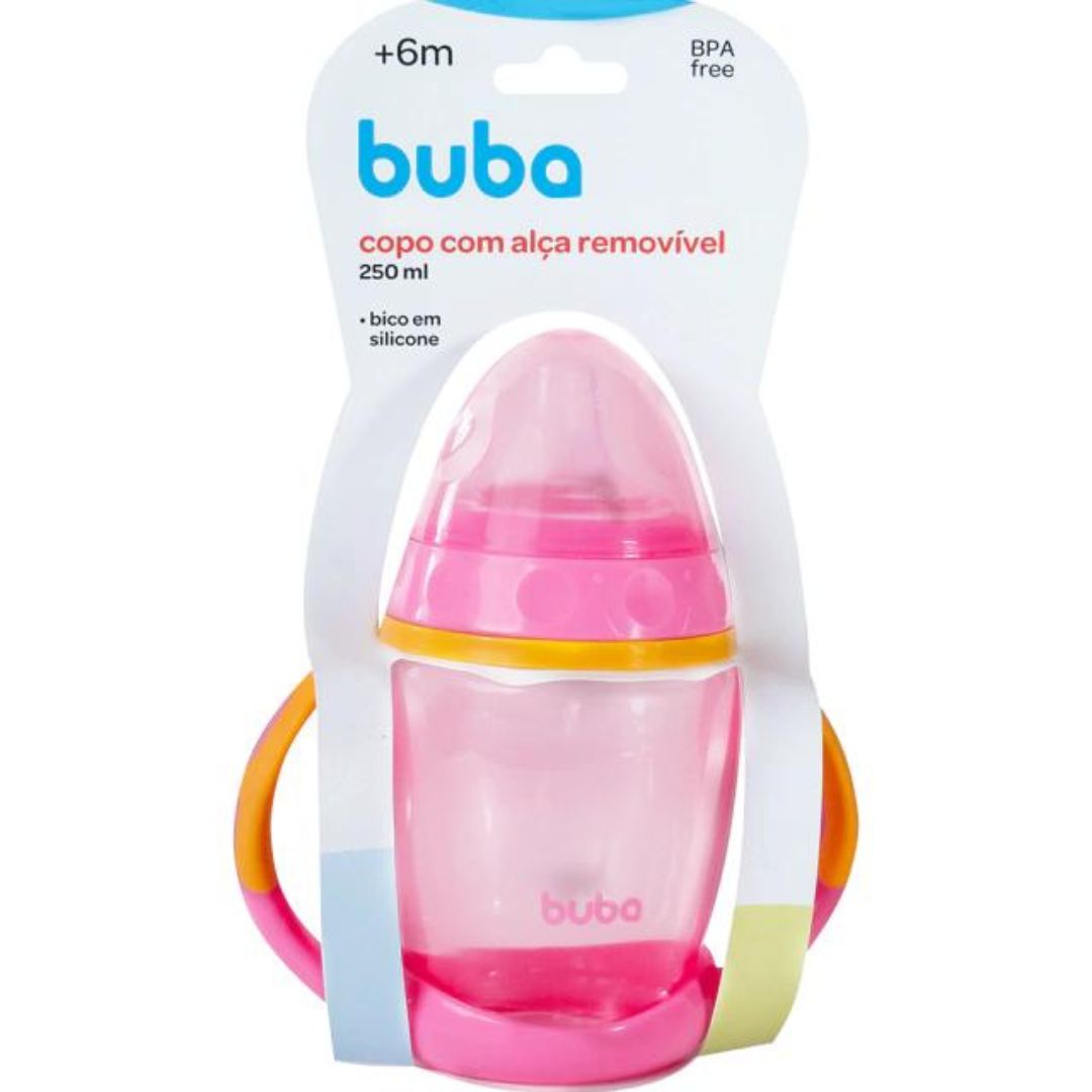 Copo de Treinamento com Alça Removível 250mL - Rosa