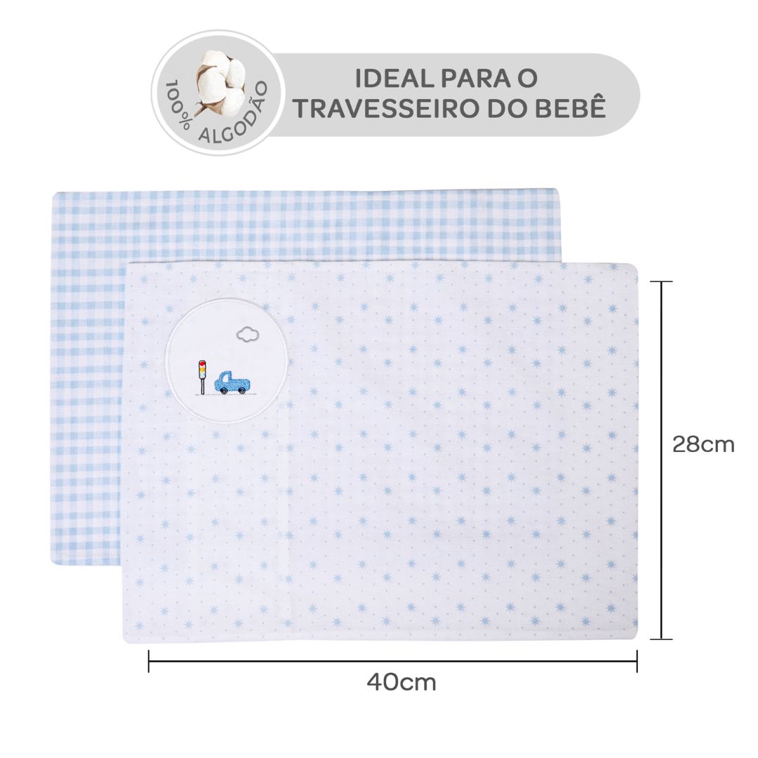Kit De Fronha Bordados Papi 40cm X 28cm - Carros Coloridos