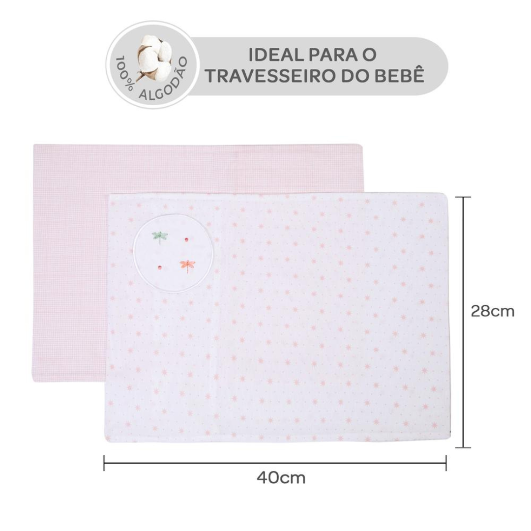 Kit De Fronha Bordados Papi 40cm X 28cm - Libélula