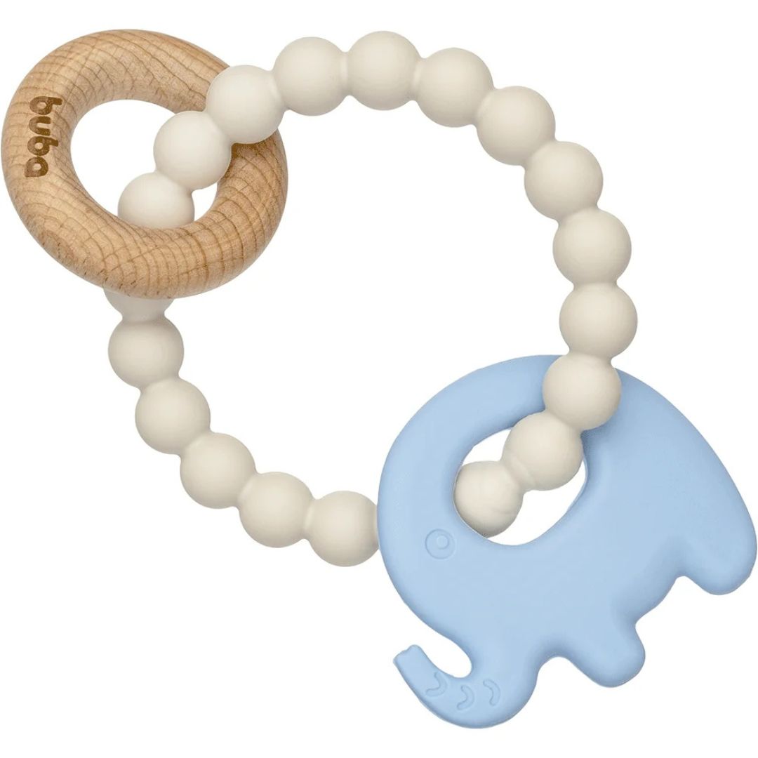 Mordedor em Silicone e Bambu Elefante - Azul