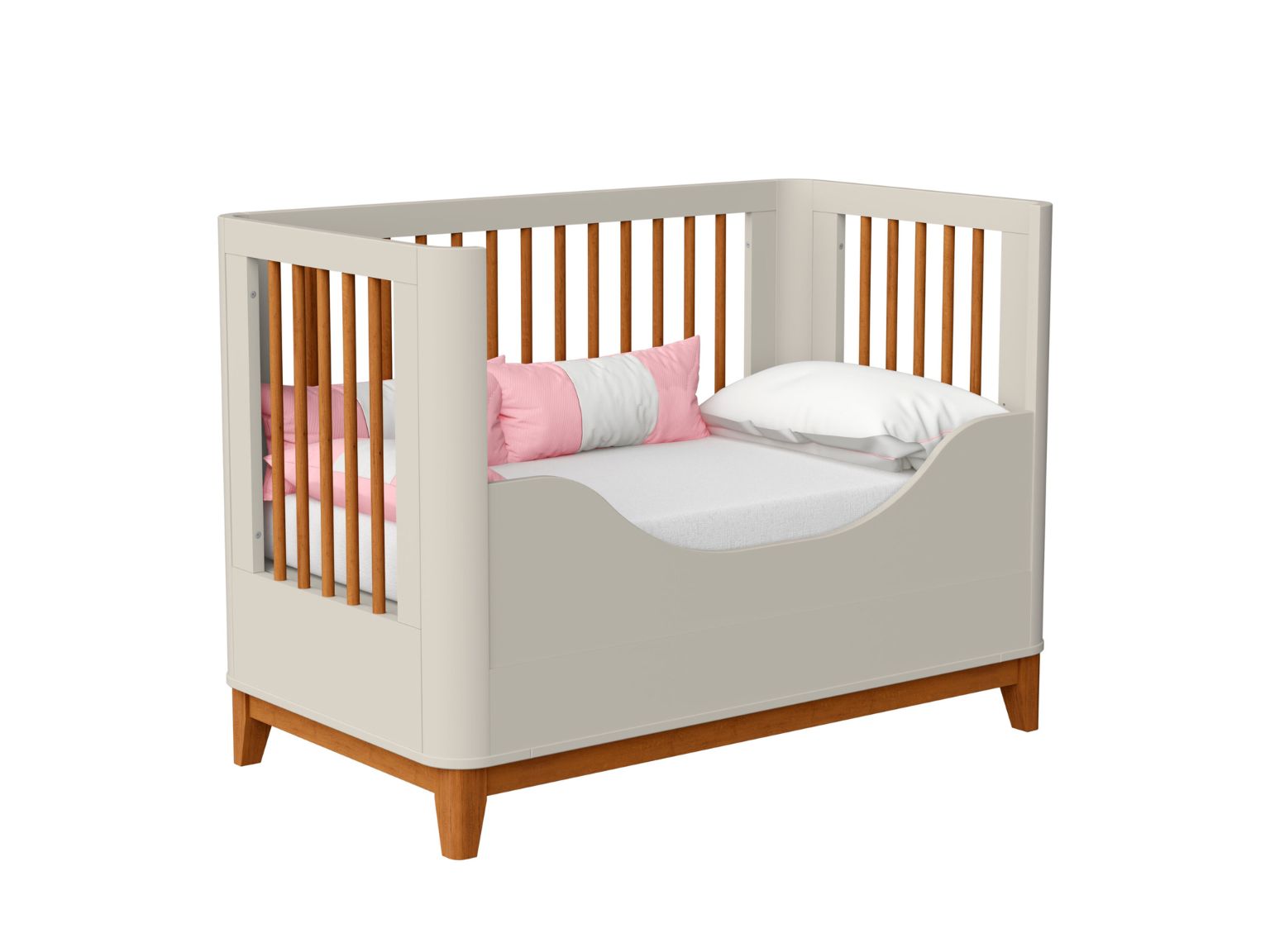 Quarto de Bebê Boom Slim Classic| Guarda-Roupa 3 Portas, Cômoda e Berço Reller - Areia Fosco Com Savana