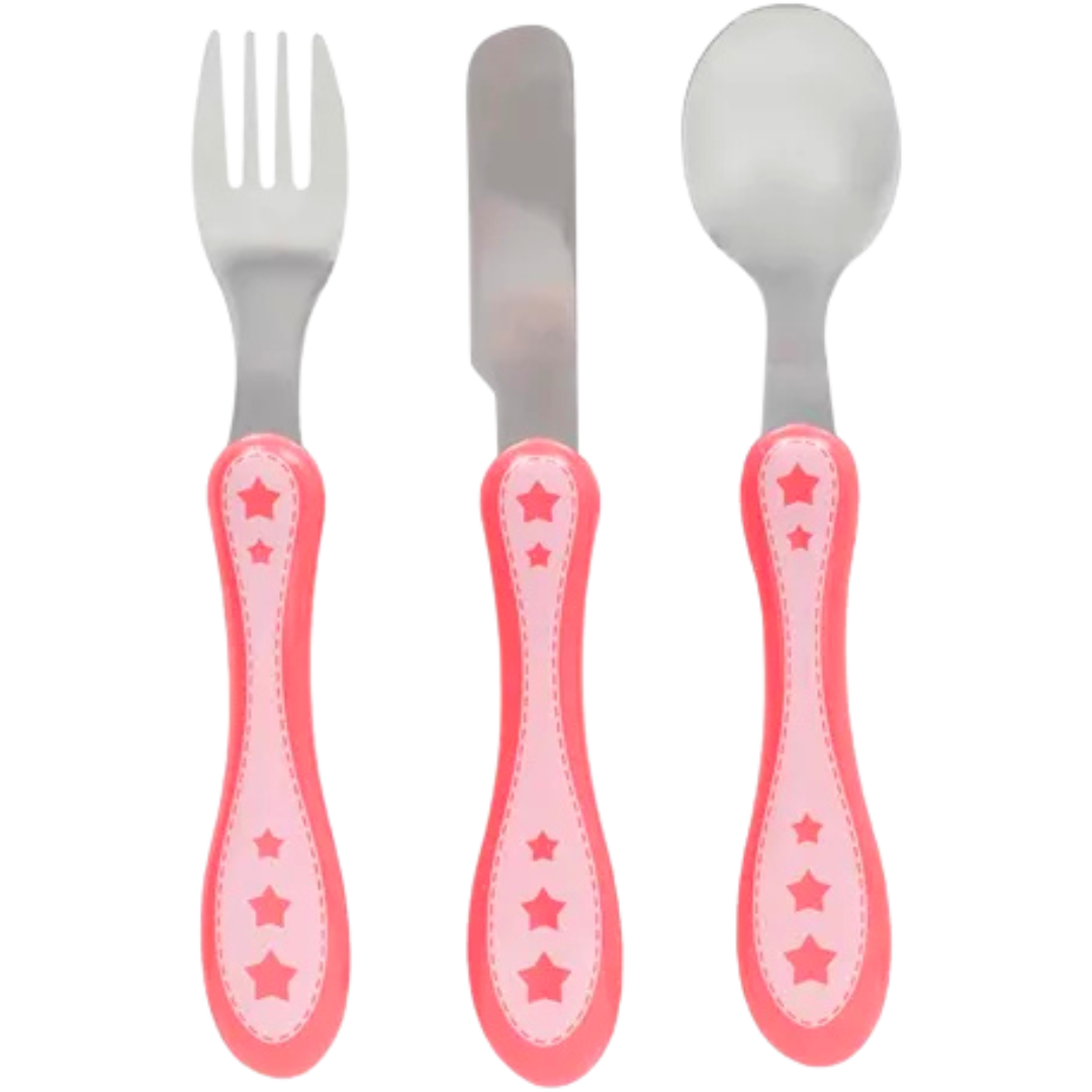Kit Talher Estrelinha 3 Peças Rosa Buba