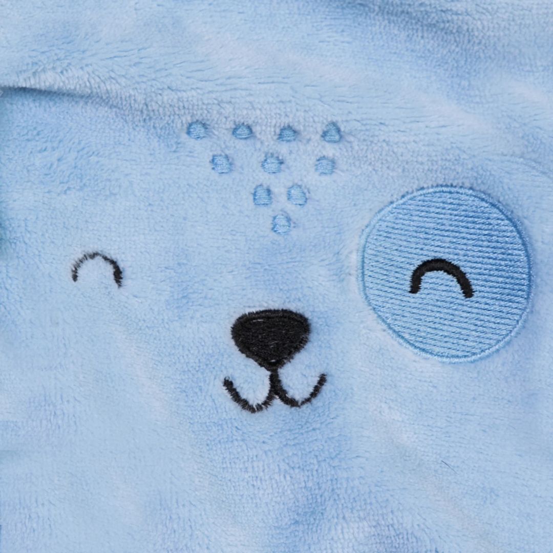 Manta Microfibra Com Capuz - Cachorro Azul
