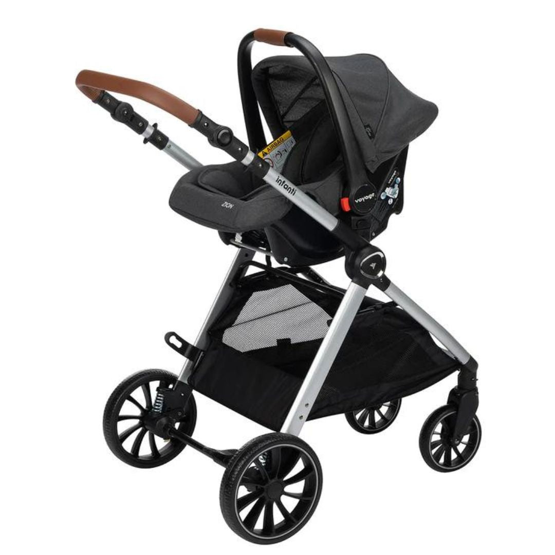 Carrinho Infanti Romanzo Trio Com Base Normal Preto Granizo