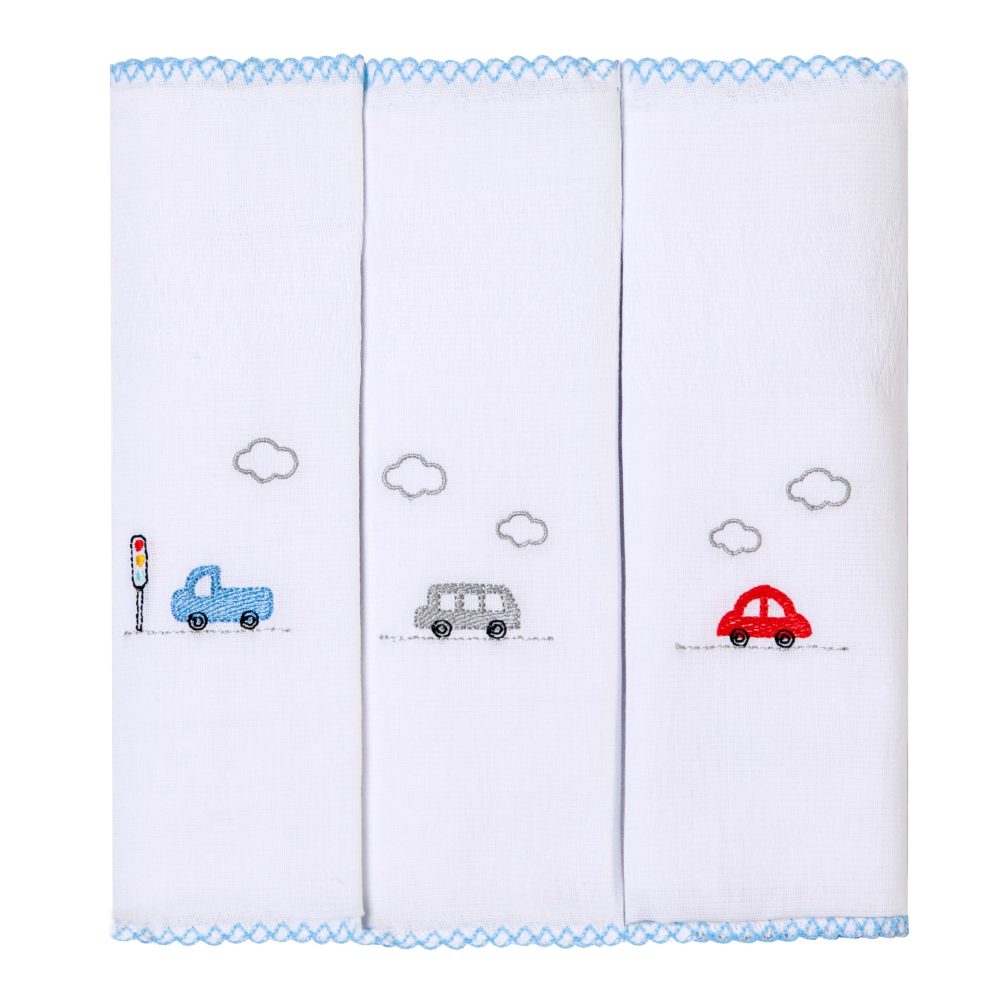 Fralda Bordada Papi 70cmx70cm - Carros Coloridos