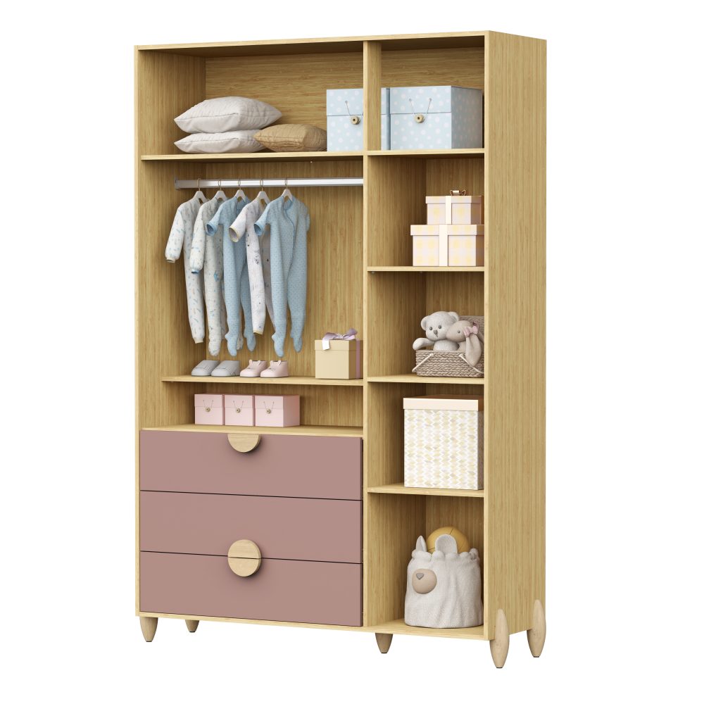 Roupeiro Gracia Infantil Reller - Rosê Naturale