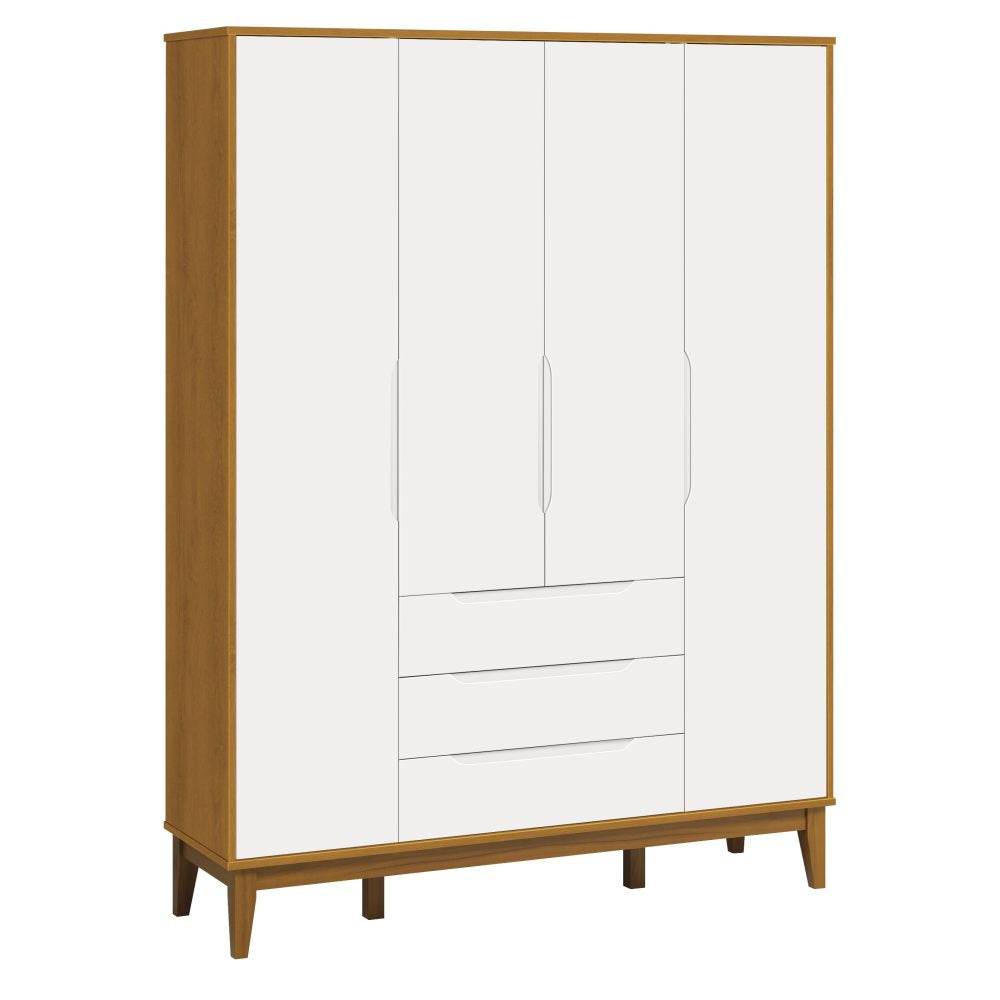 Roupeiro Elfe Classic Reller - Branco Fosco com Savana