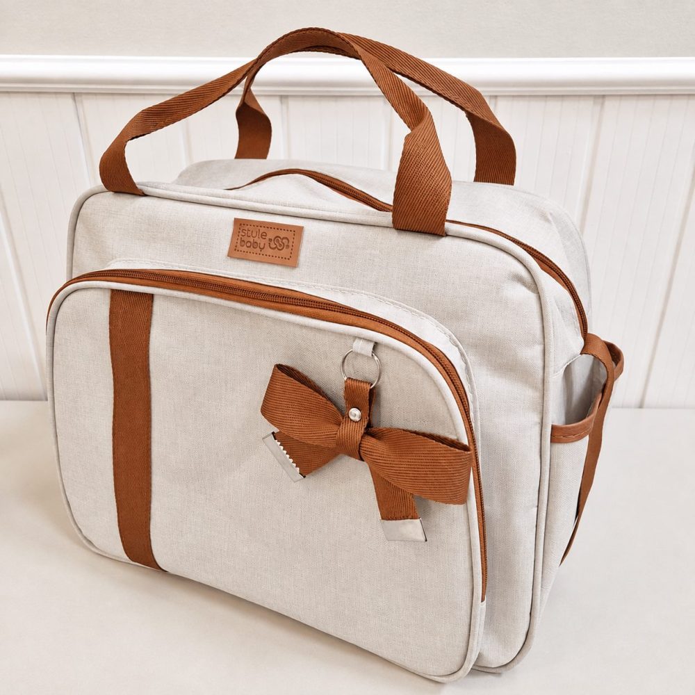 Kit Com Bolsa e Mochila Maternidade Venezza Caramelo
