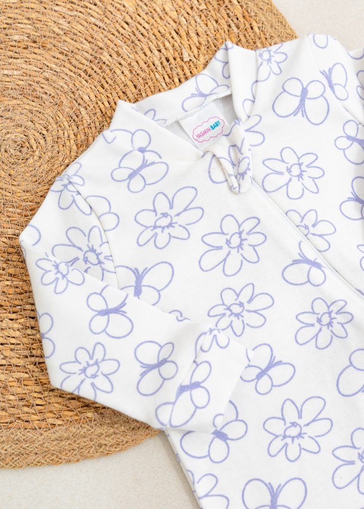 Macacão Bebê Suedine 100% Algodão - Jardim Das Borboletas