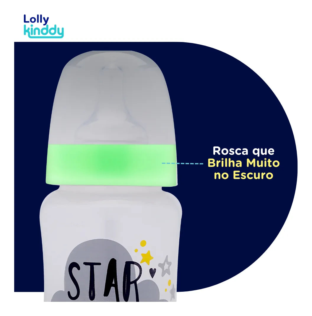 Mamadeira Star Lolly Brilha No Escuro 330ml Azul