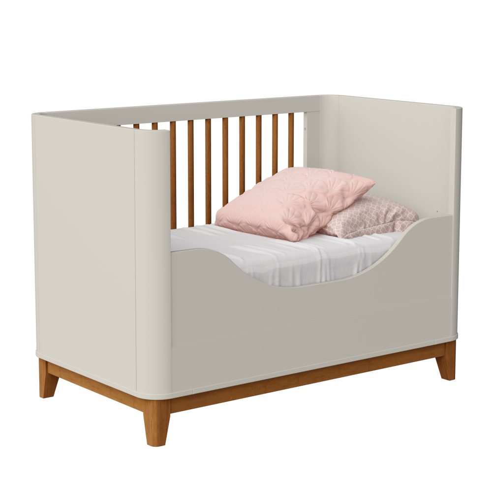 Quarto de Bebê Boom Plus Classic | Guarda-Roupa 3 Portas, Cômoda e Berço Reller - Areia Fosco