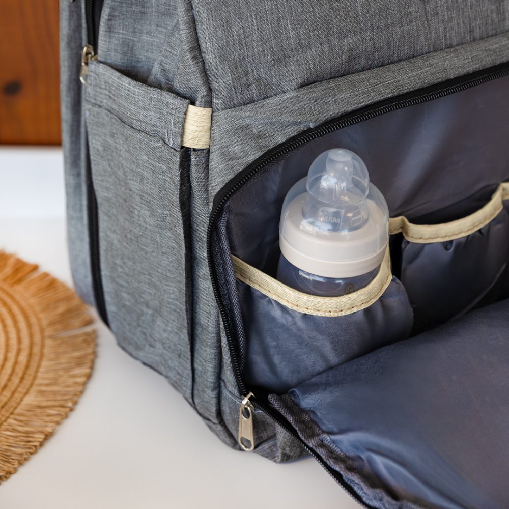 Mochila Maternidade Vira Berço Térmica - Cinza