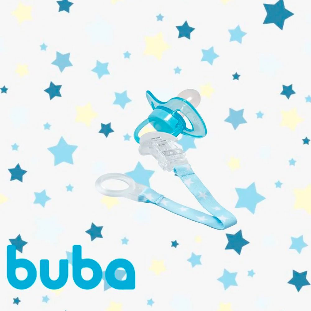Prendedor De Chupeta Buba - Azul Estrelas