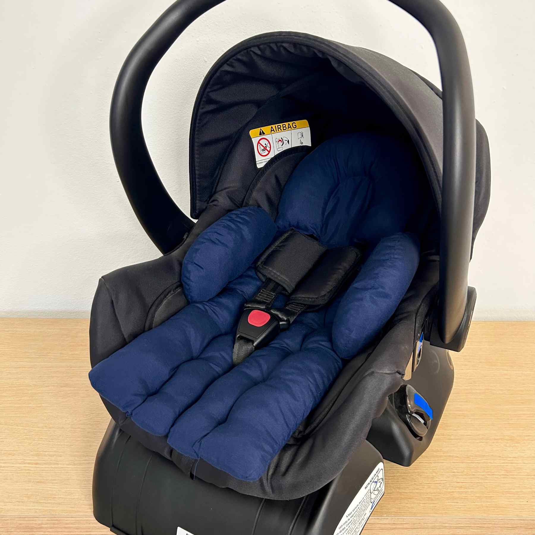 Redutor de Bebê Conforto Anatômico 100% Algodão - Marinho