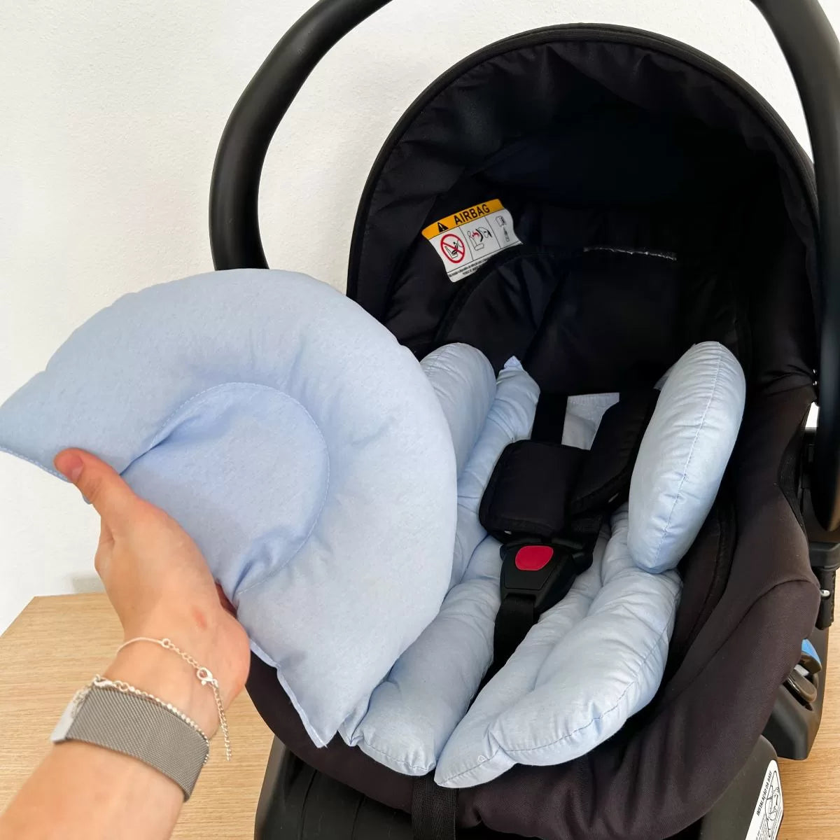 Redutor de Bebê Conforto Anatômico 100% Algodão - Azul