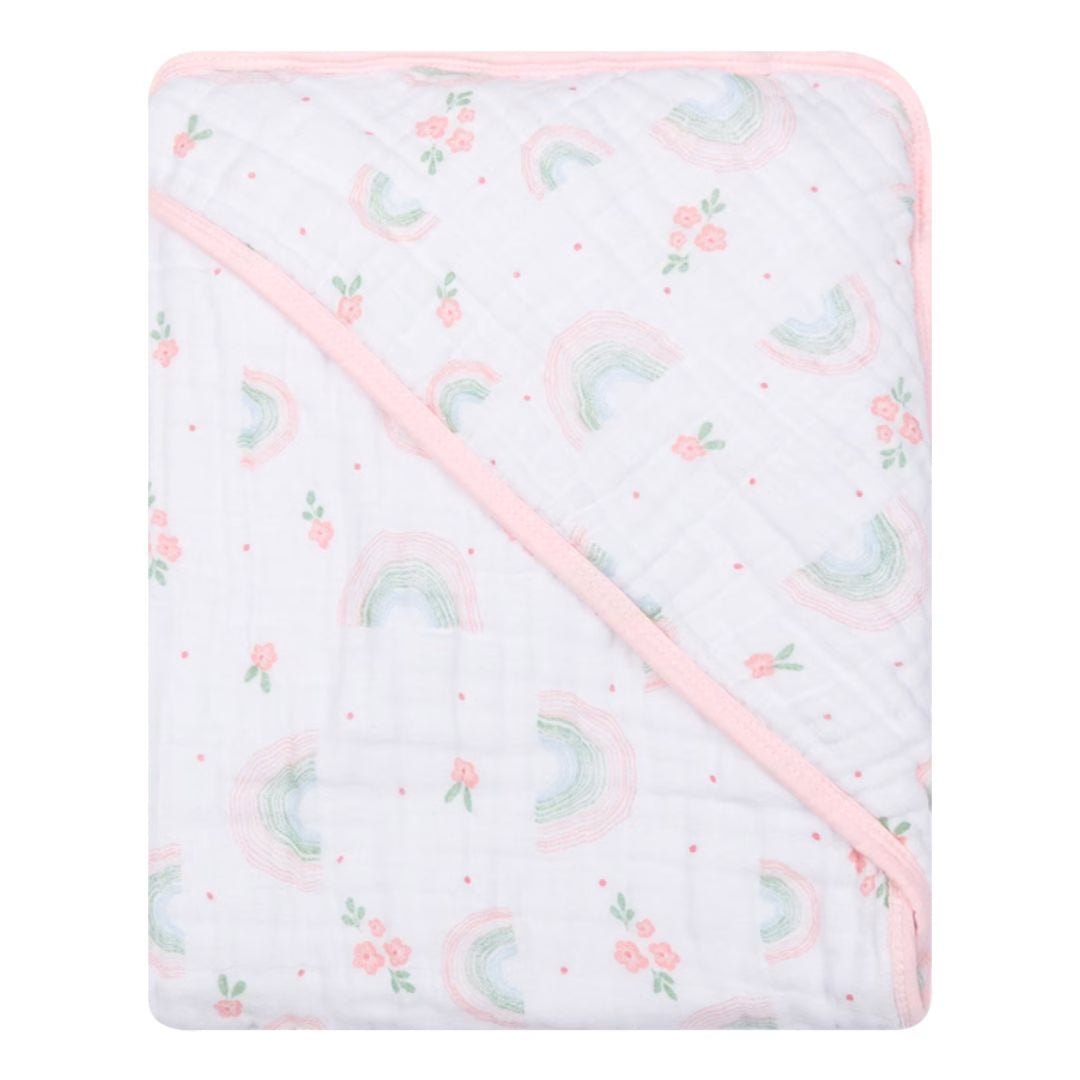 Toalha De Banho Papi Soft 3 Camadas Com Capuz 80cm X 80cm - Arco de Flores