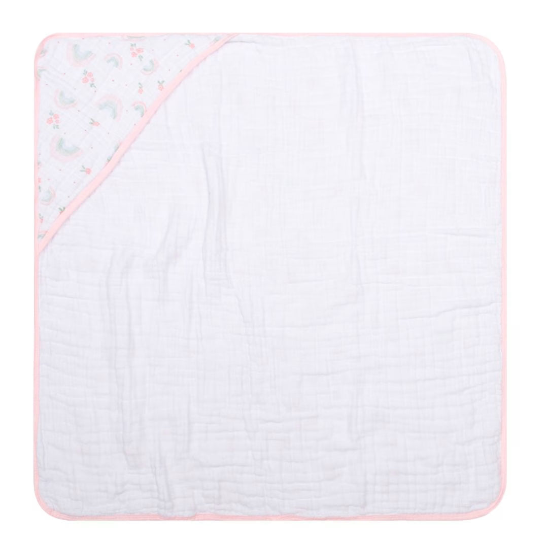 Toalha De Banho Papi Soft 3 Camadas Com Capuz 80cm X 80cm - Arco de Flores
