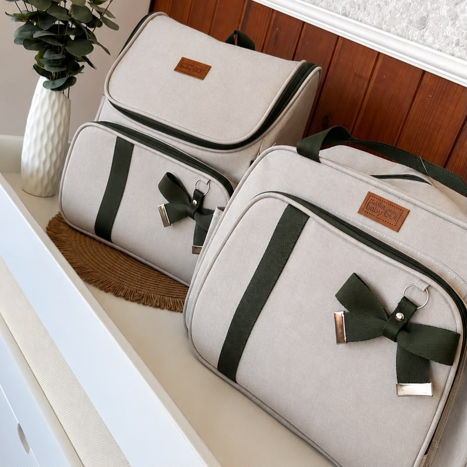 Kit Com Bolsa e Mochila Maternidade Venezza Verde